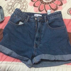 Zara mom denim shorts